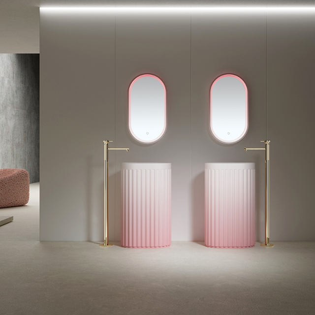 Factory Directory Freestanding Gradient Color Pedestal Sink Bathroom Wash Basin TW-Z811