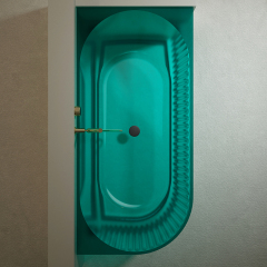 Wholesale High End Quality Fluted Back to Corner Clear Bathtub TW-8113RT