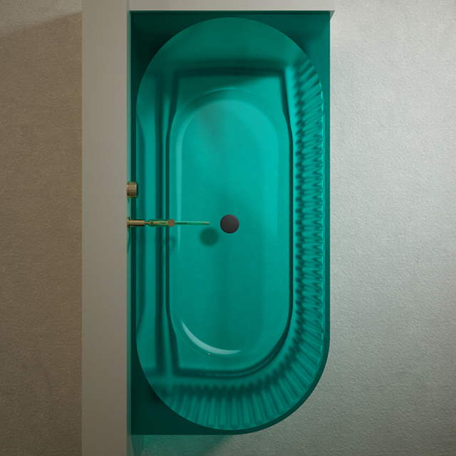 Wholesale High End Quality Fluted Back to Corner Clear Bathtub TW-8113RT