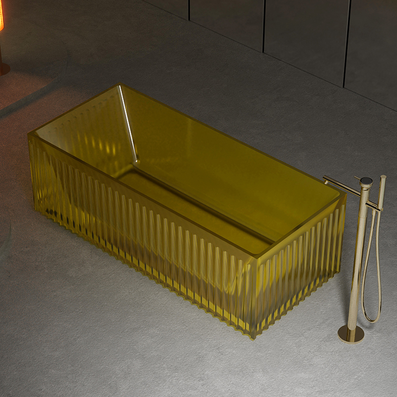 Wholesale Price Rectangular Fluted Transparent Bathtub TW-8115T