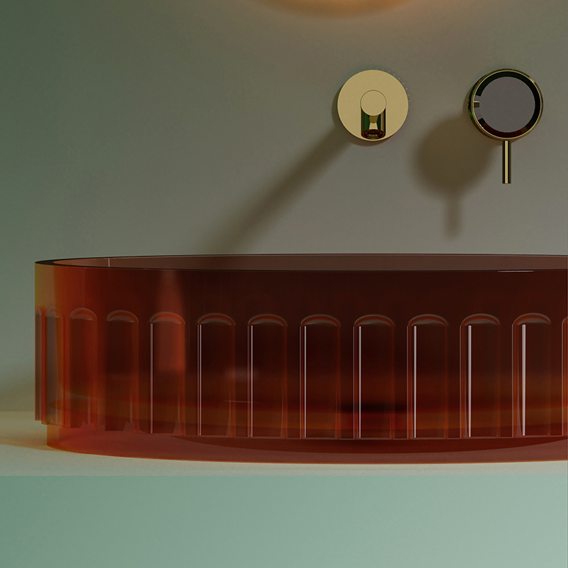 Wholesale High End Quality Transparent Above Counter Top Wash Basin TW-A817T