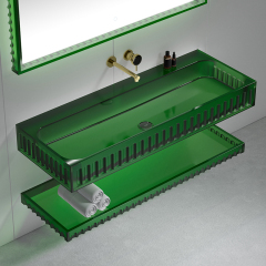 Factory Wholesale Wall Hung Transparent Wash Basin TW-GS815-1T