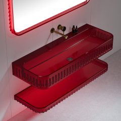 Factory Supply Quality Assurance Clear Wall Hung Wash Basin TW-GS816-1T