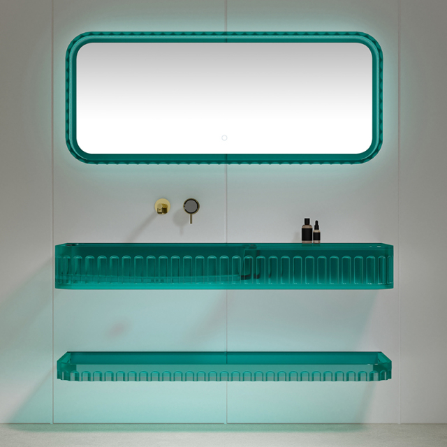 China Wholesale Factory Transparent Wall Hung Wash Sink TW-GS816-3T