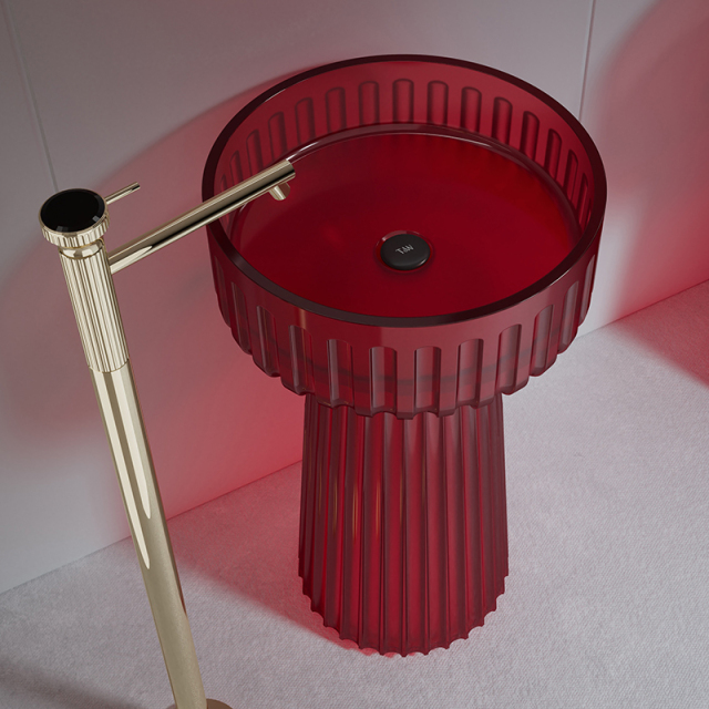 China Wholesale Factory Designer Freestanding Clear Sink Bathroom Wash Basin TW-Z820T