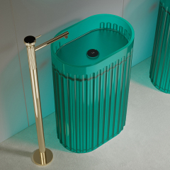 Factory Customized Fluted Pedestal Sink Bathroom Wash Basin TW-Z811T