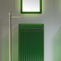 Factory Supply Quality Assurance Rectangular Freestanding Clear Sink Bathroom Wash Basin TW-Z815T