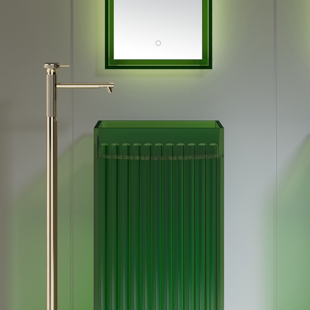 Factory Supply Quality Assurance Rectangular Freestanding Clear Sink Bathroom Wash Basin TW-Z815T