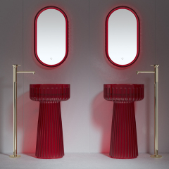 China Wholesale Factory Designer Freestanding Clear Sink Bathroom Wash Basin TW-Z820T