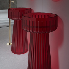 China Wholesale Factory Designer Freestanding Clear Sink Bathroom Wash Basin TW-Z820T