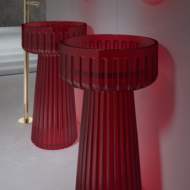 China Wholesale Factory Designer Freestanding Clear Sink Bathroom Wash Basin TW-Z820T