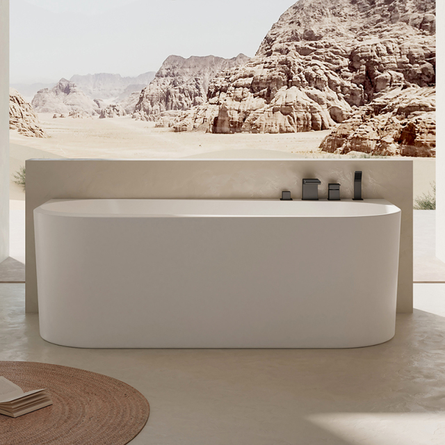Wholesale Fashion Acrylic Back to Wall Integrated Bubble Constant Temperature Heated Massage Bathtub TW-7733M