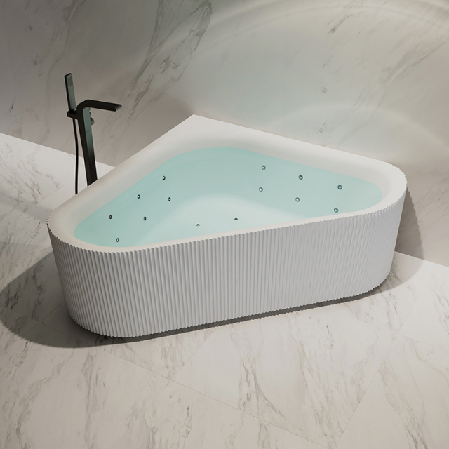 Hot Style Wholesale Triangle Acrylic Integrated Bubble Constant Temperature Heated Massage Bathtub TW-7197M