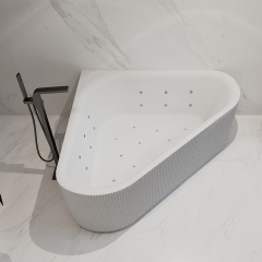 Hot Style Wholesale Triangle Acrylic Integrated Bubble Constant Temperature Heated Massage Bathtub TW-7197M