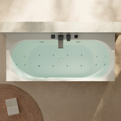 Wholesale High End Quality Acrylic Back to Wall Integrated Bubble Constant Temperature Heated Whirlpool Bathtub TW-7786M