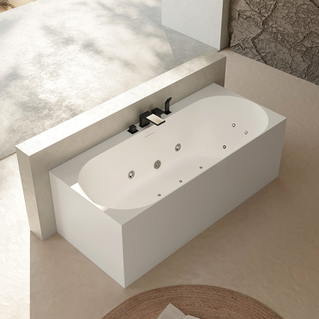 Wholesale High End Quality Acrylic Back to Wall Integrated Bubble Constant Temperature Heated Whirlpool Bathtub TW-7786M