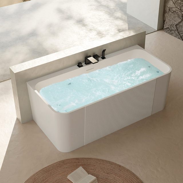 Wholesale Price Back to Wall Integrated Bubble Constant Temperature Heated Whirlpool Bathtub XY-2006M