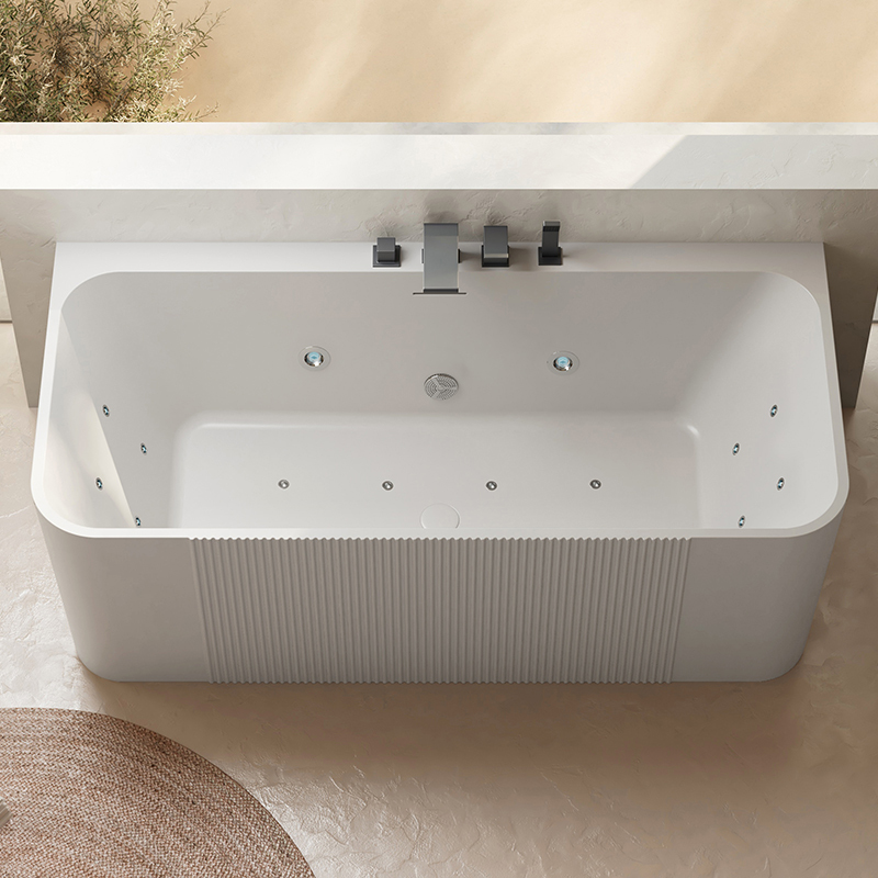 Wholesale Price Back to Wall Integrated Bubble Constant Temperature Heated Whirlpool Bathtub XY-2006M