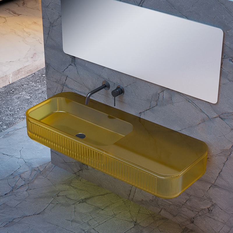 China Wholesale Factory Transparent Wall Hung Basins XR-G701T-3