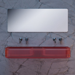 Wholesale Fashion Transparent Wall Mounted Double Wash Basin XR-G706T-2