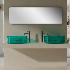 China Wholesale Factory Transparent Above Counter Wash Basin XR-A701T