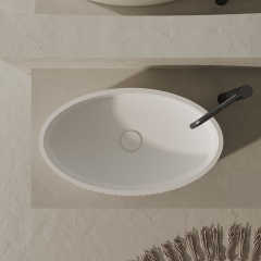 Hot Style Wholesale Artificial Stone Fluted Counter Top Basin XR-A708