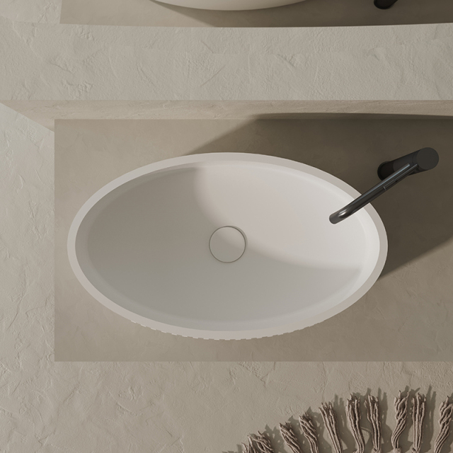 Hot Style Wholesale Artificial Stone Fluted Counter Top Basin XR-A708