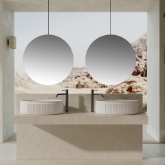 Hot Style Wholesale Artificial Stone Fluted Counter Top Basin XR-A708