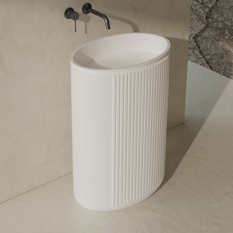 Hot Style Wholesale Solid Surface Pedestal Bathroom Sink XR-Z708
