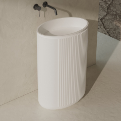 Hot Style Wholesale Solid Surface Pedestal Bathroom Sink XR-Z708