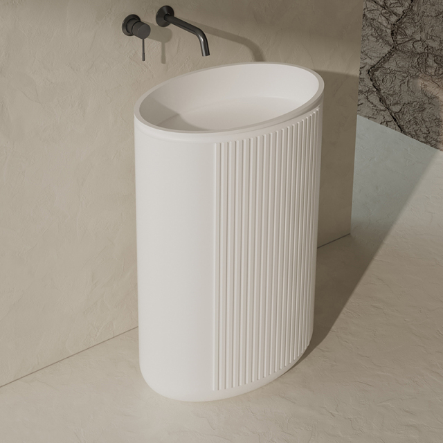 Hot Style Wholesale Solid Surface Pedestal Bathroom Sink XR-Z708