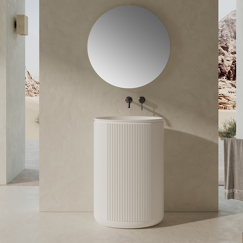 Hot Style Wholesale Solid Surface Pedestal Bathroom Sink XR-Z708