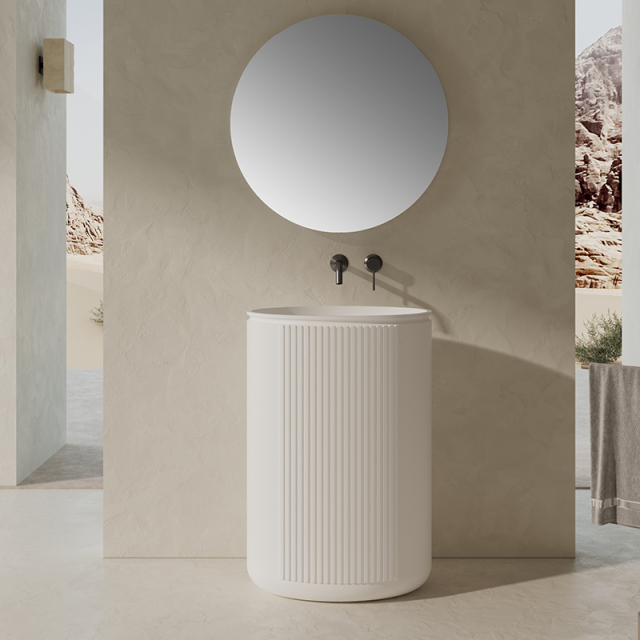 Hot Style Wholesale Solid Surface Pedestal Bathroom Sink XR-Z708