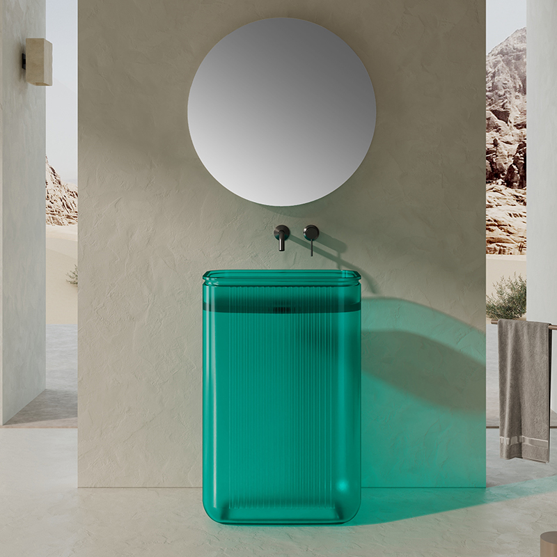 Popular Wholesale Designer Free Standing Transparent Bathroom Sink XR-Z702T