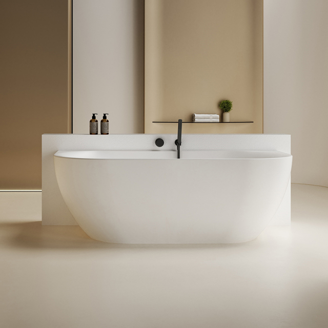 Factory Wholesale Artificial Stone Back to Wall Bathtub XR-7106