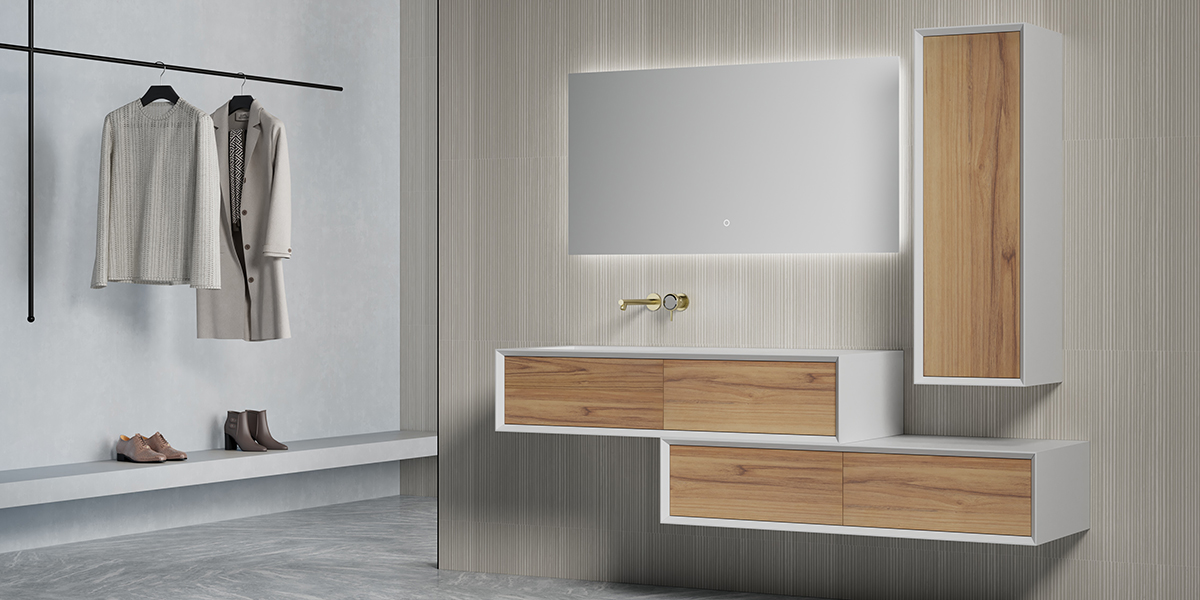 T&W large wall hung bathroom vanity units
