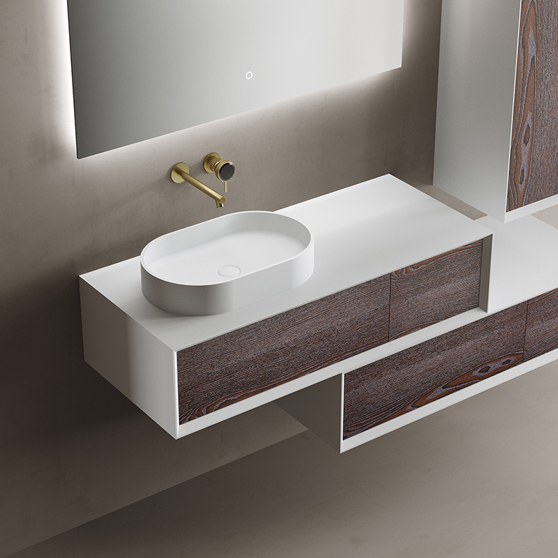 Manufacturer Single Counter Top Sink Wall Mounted Hanging Bathroom Vanity Cabinet TW-2219