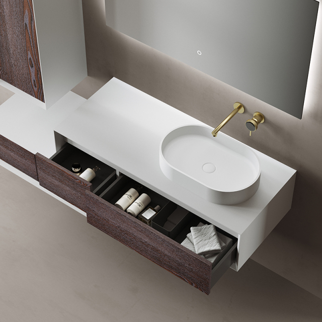 Manufacturer Single Counter Top Sink Wall Mounted Hanging Bathroom Vanity Cabinet TW-2219