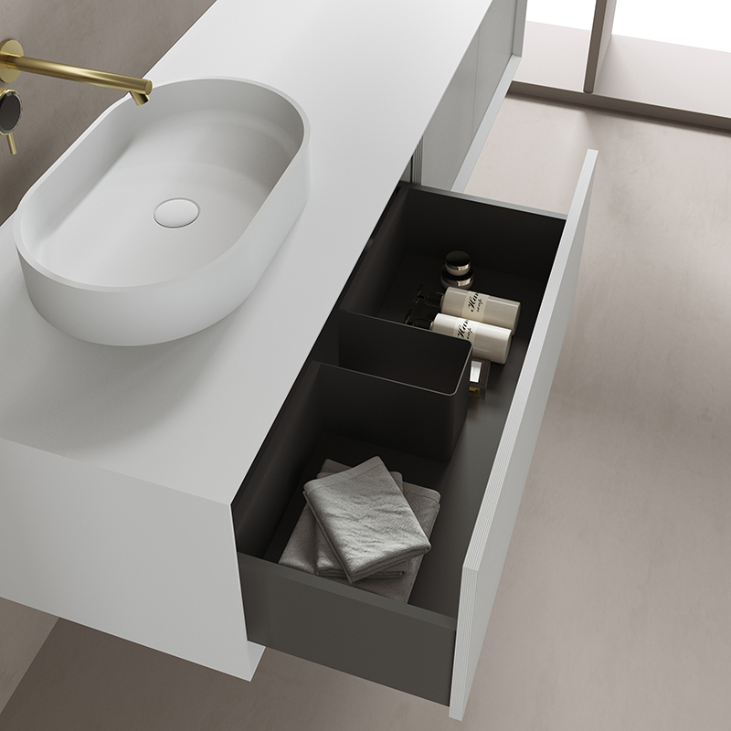 Factory Wholesale Single Counter Top Sink Wall Mounted Hanging Bathroom Vanity Cabinet TW-2206