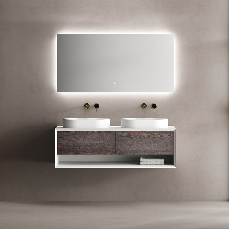 Wholesale Fashion Double Under Counter Sinks Floating Bathroom Vanity Cabinet TW-2210