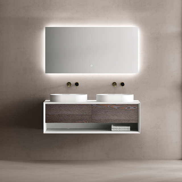 Wholesale Fashion Double Under Counter Sinks Floating Bathroom Vanity Cabinet TW-2210