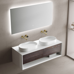 Wholesale Fashion Double Under Counter Sinks Floating Bathroom Vanity Cabinet TW-2210