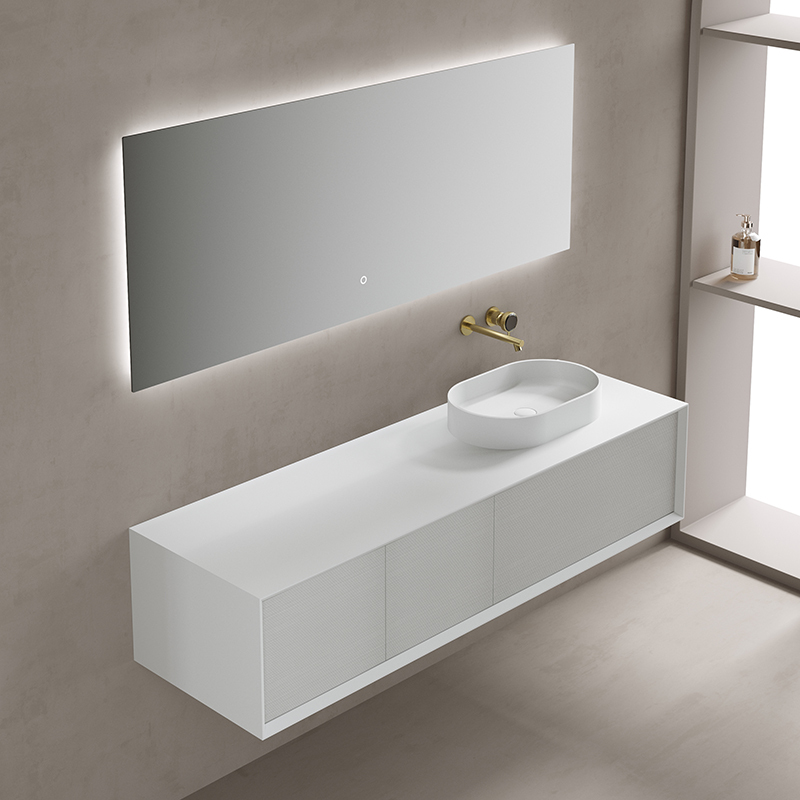 Factory Wholesale Single Counter Top Sink Wall Mounted Hanging Bathroom Vanity Cabinet TW-2206
