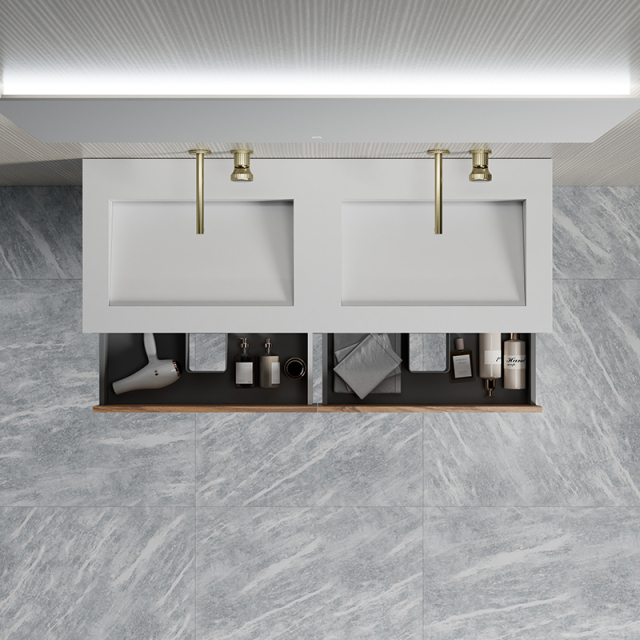 Wholesale High End Quality Double Under Counter Sinks Floating Bathroom Vanity Cabinet TW-2510