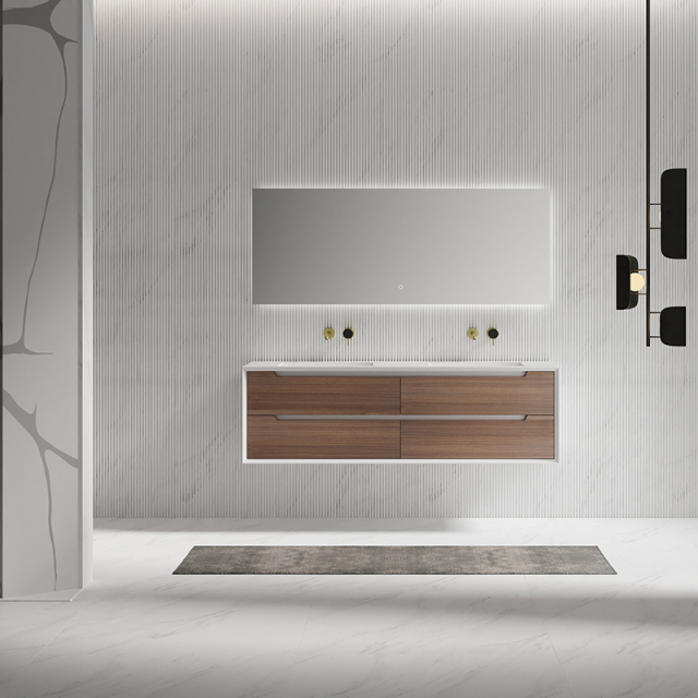 China Wholesale Factory Double Under Counter Sink Floating Bathroom Vanity Cabinet TW-2802