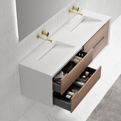 China Wholesale Factory Double Under Counter Sink Floating Bathroom Vanity Cabinet TW-2802