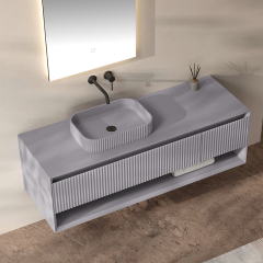 Factory Wholesale Countertop Sink Floating Bathroom Vanity Set XV-5883