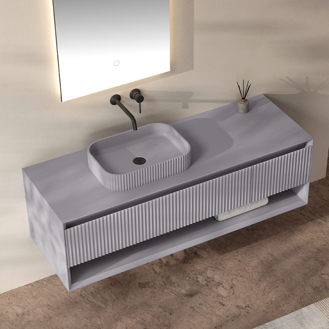 Factory Wholesale Countertop Sink Floating Bathroom Vanity Set XV-5883