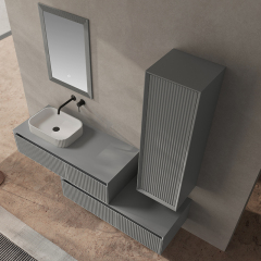 Hot Style Wholesale Wall Mounted Bathroom Vanity Set With Side Cabinet XV-5899