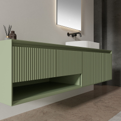 Wholesale Fashion Wall Mounted Bathroom Vanity Set With Sink XV-5896